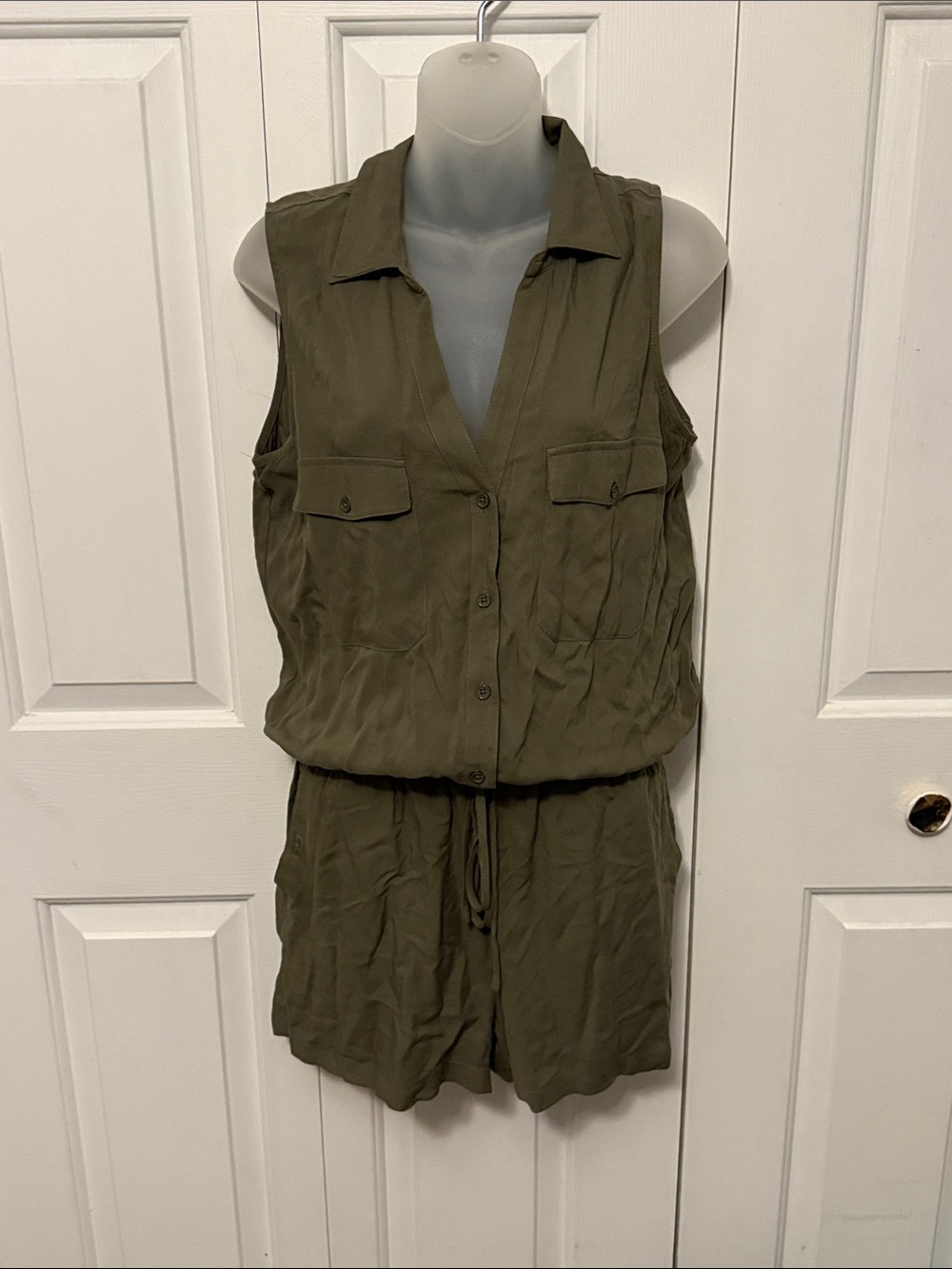 Lascana Sz 8 Olive Green Sleeveless Romper GUC B21
